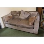 2 Seater upholstered sofa suite on wooden supports