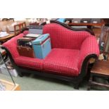 20thC Upholstered Chaise style 2 seater sofa