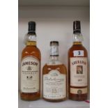 Collection of Whisky; Jameson Reserve 12 Year 700ml, Aberlour Single Highland Malt 10 Year and