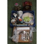 Collection of assorted Ceramics and collectables inc. Poole Bowl, Oak cased mantel clock, Arthur