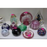 Collection of assorted Glass paperweights inc. Caithness