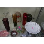 Collection of Studio and other glassware inc. Caithness Paperweight, Finland Decanter, Pair of