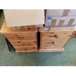 Pair of Pine Bedside tables of 3 drawers