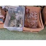 2 Boxes of assorted good quality Glassware and Crystal inc Villeroy & Boch