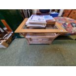 Cane Conservatory table with drawer