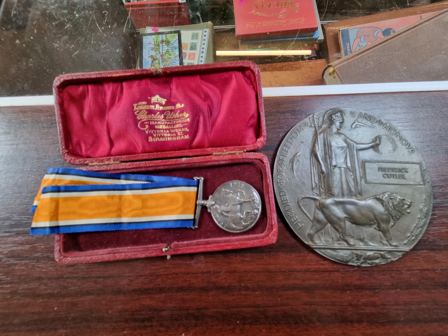 10718 Private Frederick Cutler 1914 - 18 Medal with Death Plaque