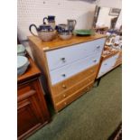 Mid Century Chest of 5 Drawers with brass handles
