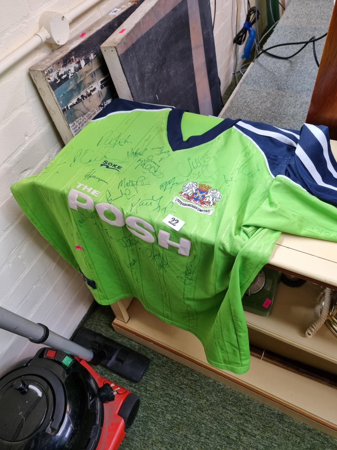 Peterborough United 'The Posh' Soke Football Shirt with Signatures 2000