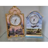Bradford Editions Heroes of the Sky A6902 and a Lamplight Lane Heirloom Porcelain clock by Thomas