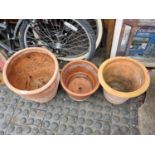 3 Terracotta Garden Pots