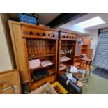 2 Large Pine bookcases with drawers to base