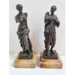 2 Small Stradelli Bronzes mounted on Marble bases