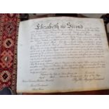 Elizabeth the Second Document signed to top left