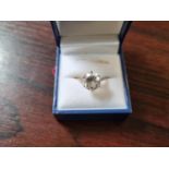 Ladies 9ct Stone set Solitaire ring Size P. 3.1g total weight