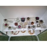 Large collection of assorted 19thC and later Inkwells inc Silver topped