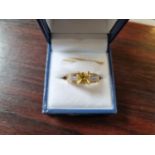 Ladies Citrine and stone set ring Size U. 3g total weight