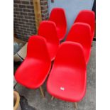 Set of 6 Moulded seats with cruciform supports