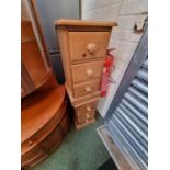 Pair of Pine 3 Drawer bedside chests