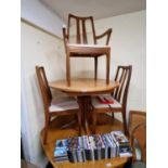 Mid Century Round table and 3 matching chairs