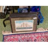 Set of 6 framed Clipper Ship prints