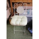 Folding Cafe chair with removable cushion