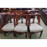Set of 6 Victorian Mahogany dining chairs with upholstered seats