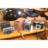 Collection of 3 Cameras inc. Brownie Model C, Kodak Cresta and a Instamatic Camera