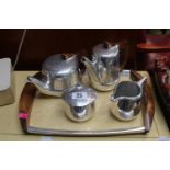 Vintage Picquot ware Tea set on tray