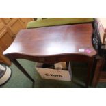 19thC Shaped top side table with drop leaf