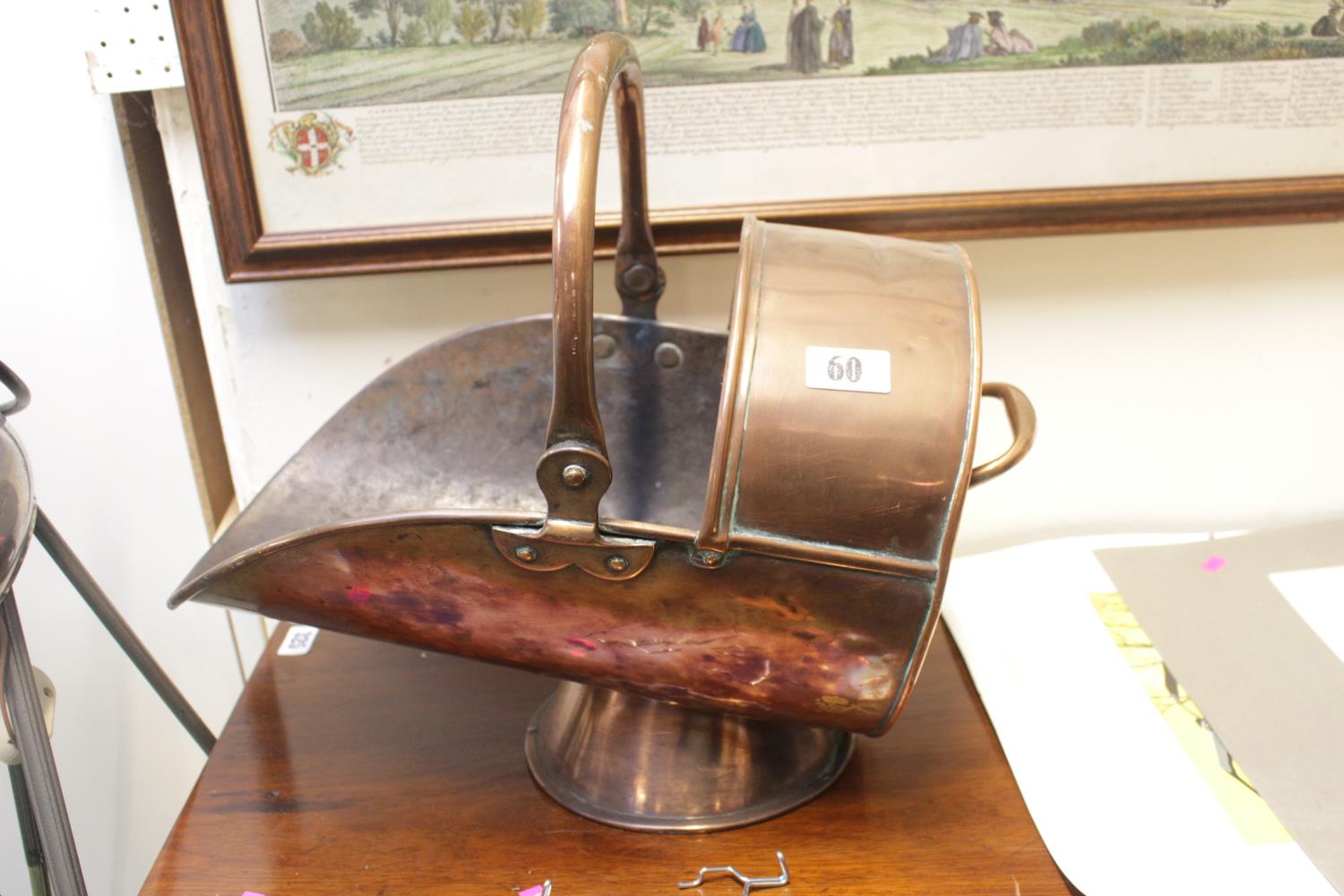 19thC Copper Coal Helmet with rivetted Contruction