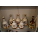 Collection of Seven Bells Whisky Bells 5 Full, 2 Opened.