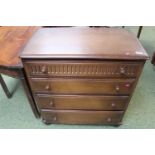 Linenfold type chest of 4 drawers with turned handles