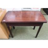 Edwardian fold over Mahogany Card table on straight supports