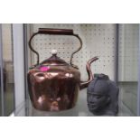 19thC Copper Kettle and an Egyptian model head