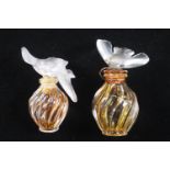 2 Lalique Perfume bottles decorated with Doves