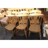 Set of 6 Beech kitchen chairs