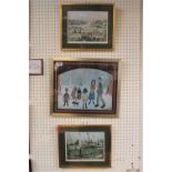 3 L S Lowry framed prints