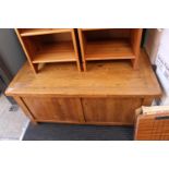 Large Oak panelled blanket box