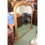 Large 19thC Gilt Gesso Mirror with arched top 129cm in Width x 152cm in Height