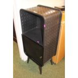 Black Metal chequered Bedside cabinet