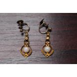 Pair of 9ct Gold Opal set drop earrings 2.5g total weight