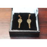 Pair of 9ct Gold 21 Years Key design earrings