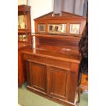 Victorian Mahogany Chiffonier with panelled doors and mirror back