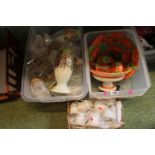 2 Boxes of assorted Glassware and Pottery