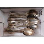 Collection of assorted 19thC and later Silver table spoons 1.1kg