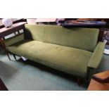 Retro G Plan style Green sofa on wooden supports