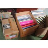 2 Boxes of Vinyl Records inc. Alice Cooper, Rolling Stones etc and a box of Singles