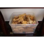 Box of assorted Wooden Handmade toys