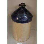 W R Hatton & Sons Ltd of Wormwood Scrubs Notting Hill London Blue topped Flagon marked W
