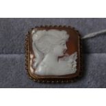 Good quality Square Cameo depicting a young woman
